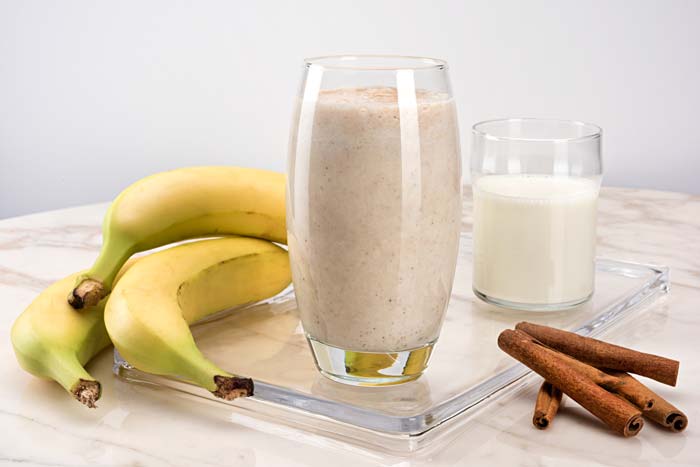 Shake med banan, vanilj och mjölk